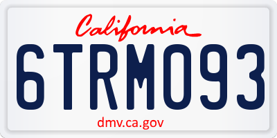 CA license plate 6TRM093