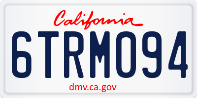 CA license plate 6TRM094