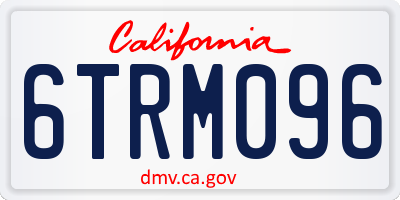 CA license plate 6TRM096