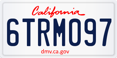 CA license plate 6TRM097