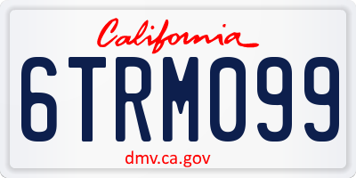 CA license plate 6TRM099