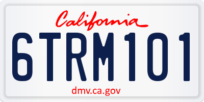 CA license plate 6TRM101