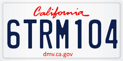 CA license plate 6TRM104