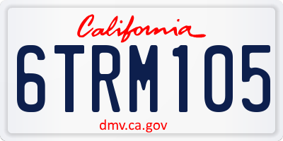 CA license plate 6TRM105