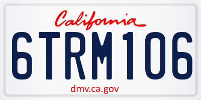 CA license plate 6TRM106