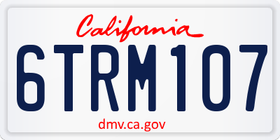 CA license plate 6TRM107