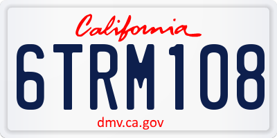 CA license plate 6TRM108