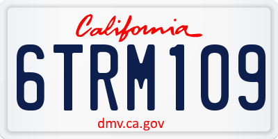 CA license plate 6TRM109