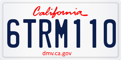 CA license plate 6TRM110