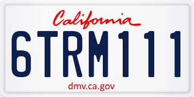 CA license plate 6TRM111