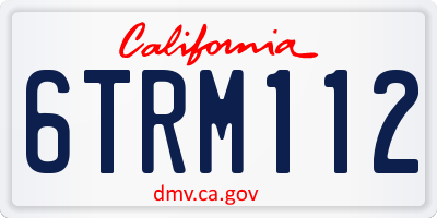 CA license plate 6TRM112