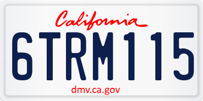 CA license plate 6TRM115