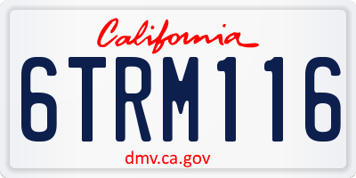 CA license plate 6TRM116