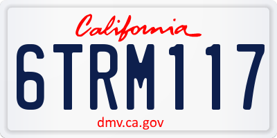 CA license plate 6TRM117