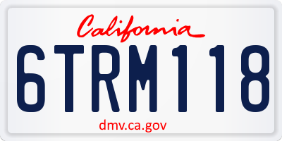 CA license plate 6TRM118