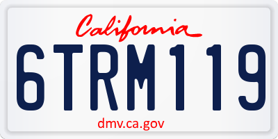 CA license plate 6TRM119