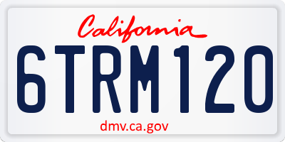 CA license plate 6TRM120