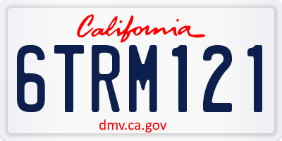 CA license plate 6TRM121