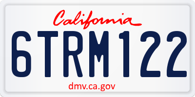 CA license plate 6TRM122