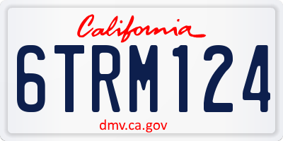 CA license plate 6TRM124