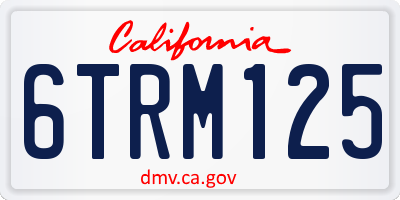 CA license plate 6TRM125