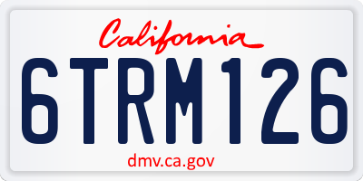 CA license plate 6TRM126