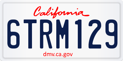 CA license plate 6TRM129