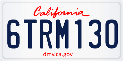 CA license plate 6TRM130