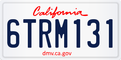 CA license plate 6TRM131
