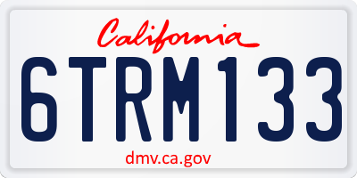 CA license plate 6TRM133
