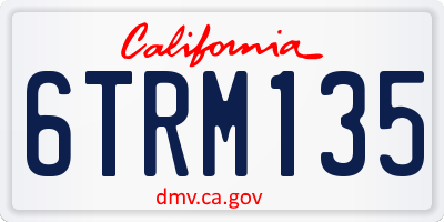 CA license plate 6TRM135