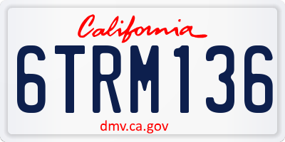 CA license plate 6TRM136