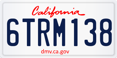 CA license plate 6TRM138