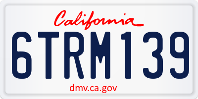 CA license plate 6TRM139