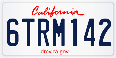 CA license plate 6TRM142
