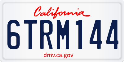 CA license plate 6TRM144