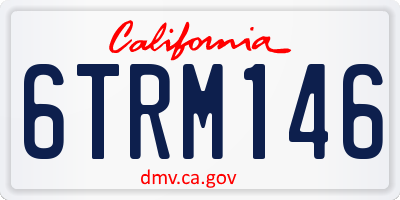 CA license plate 6TRM146