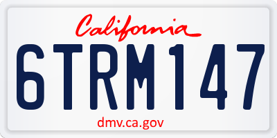 CA license plate 6TRM147