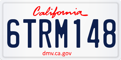 CA license plate 6TRM148