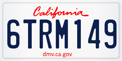 CA license plate 6TRM149
