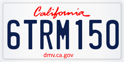 CA license plate 6TRM150