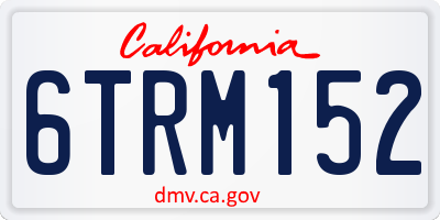 CA license plate 6TRM152