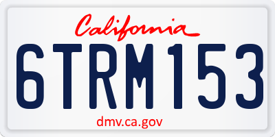 CA license plate 6TRM153