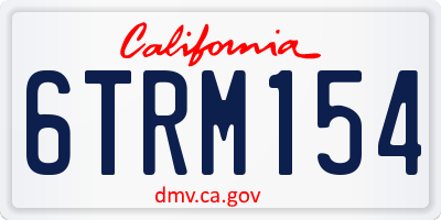 CA license plate 6TRM154