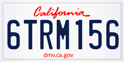 CA license plate 6TRM156