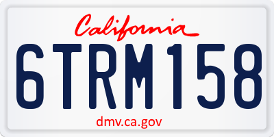 CA license plate 6TRM158