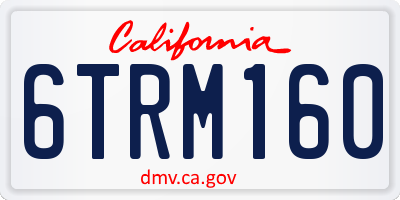 CA license plate 6TRM160