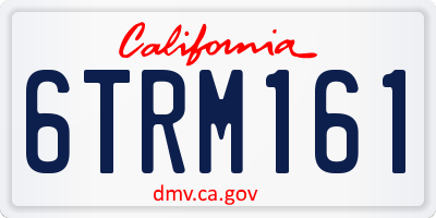 CA license plate 6TRM161