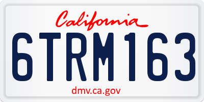 CA license plate 6TRM163