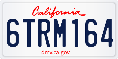 CA license plate 6TRM164